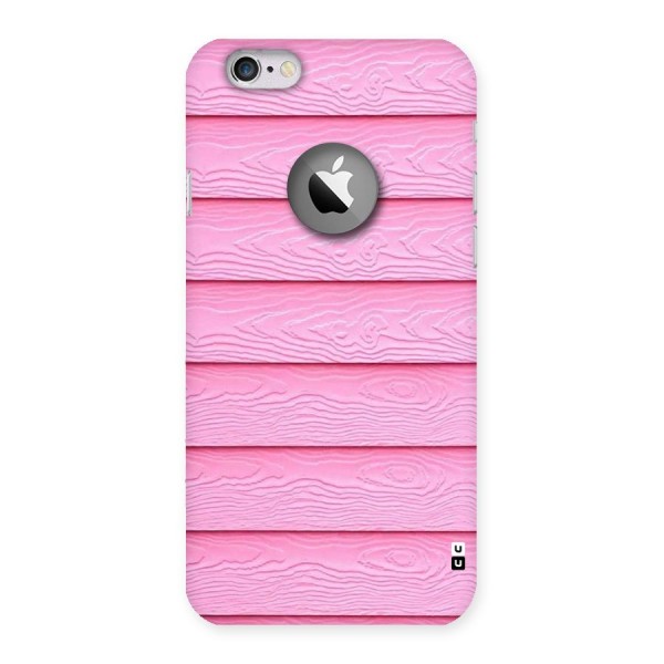 Pink Wood Back Case for iPhone 6 Logo Cut