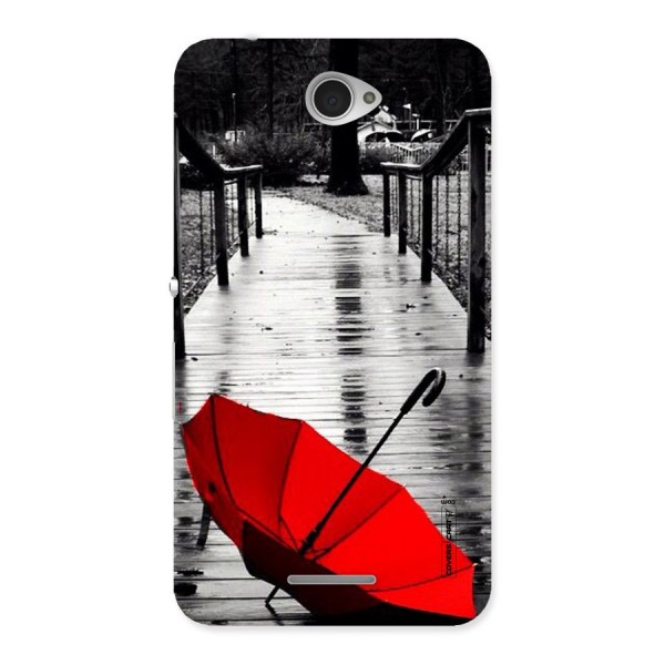 Rainy Red Umbrella Back Case for Sony Xperia E4