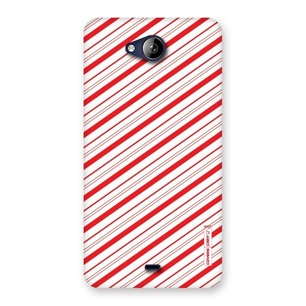 Red And White Diagonal Stripes Back Case for Canvas Play Q355