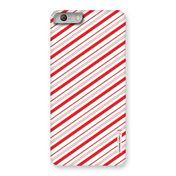 Red And White Diagonal Stripes Back Case for Micromax Canvas Knight 2