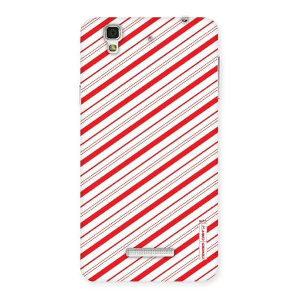 Red And White Diagonal Stripes Back Case for Yu Yureka