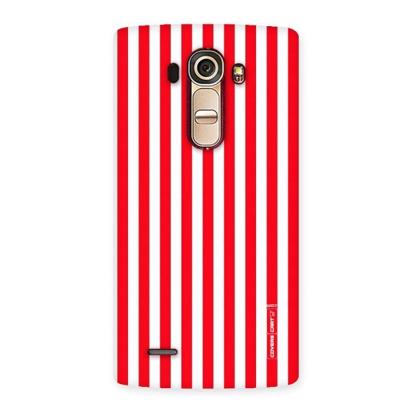 Red And White Straight Stripes Back Case for LG G4