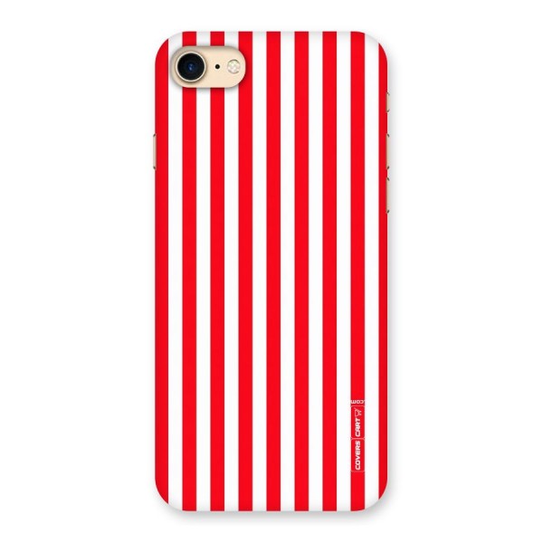 Red And White Straight Stripes Back Case for iPhone 7
