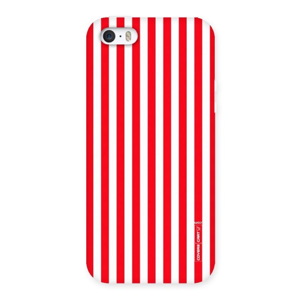 Red And White Straight Stripes Back Case for iPhone SE