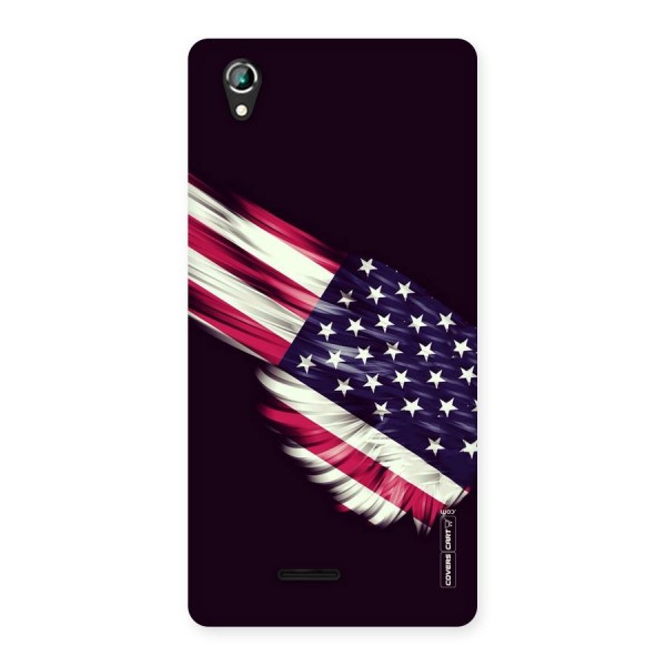 Red And White Stripes Stars Back Case for Lava Iris 800