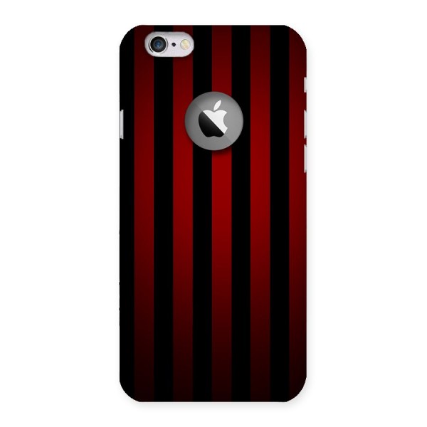 Red Black Stripes Back Case for iPhone 6 Logo Cut
