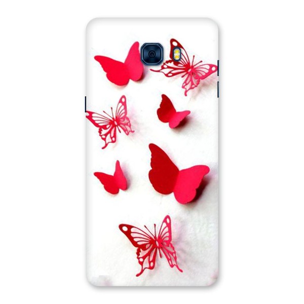 Red Butterflies Back Case for Galaxy C7 Pro
