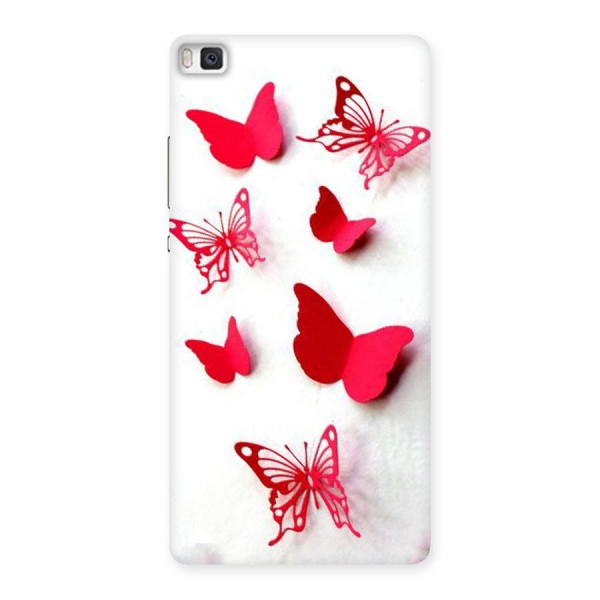 Red Butterflies Back Case for Huawei P8