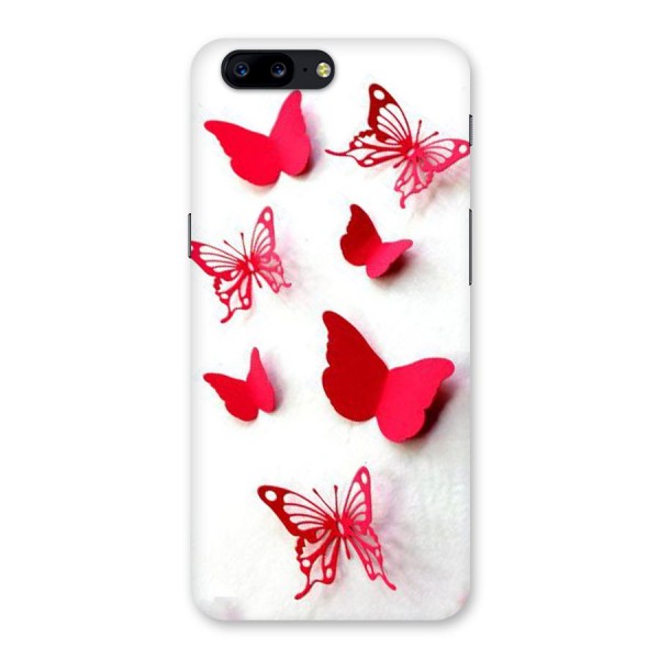 Red Butterflies Back Case for OnePlus 5