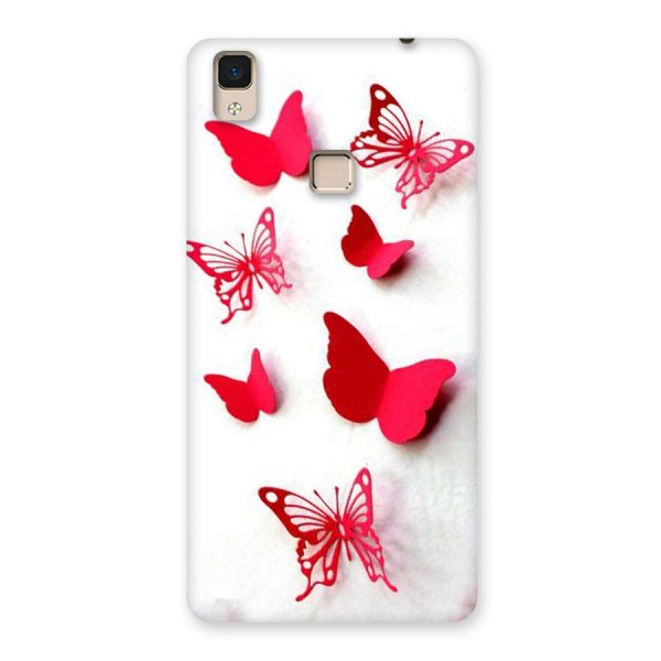 Red Butterflies Back Case for V3 Max