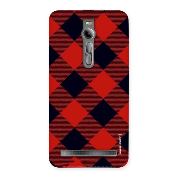 Red Diagonal Check Back Case for Asus Zenfone 2
