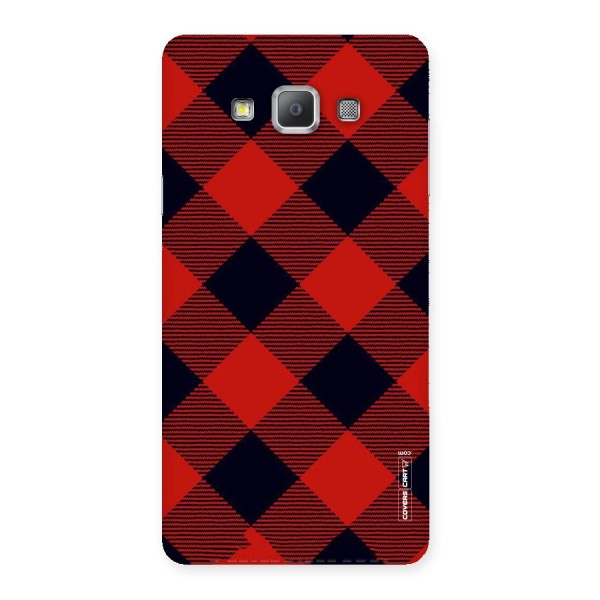 Red Diagonal Check Back Case for Galaxy A7