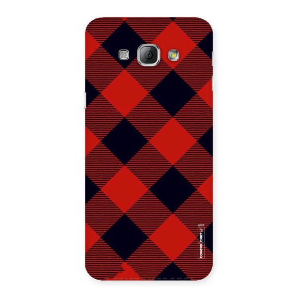 Red Diagonal Check Back Case for Galaxy A8