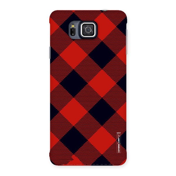 Red Diagonal Check Back Case for Galaxy Alpha