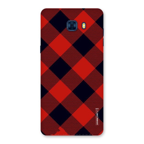 Red Diagonal Check Back Case for Galaxy C7 Pro