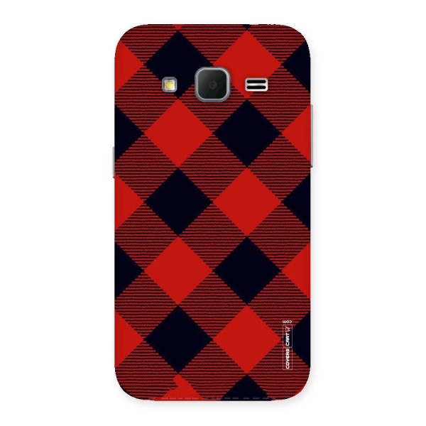 Red Diagonal Check Back Case for Galaxy Core Prime