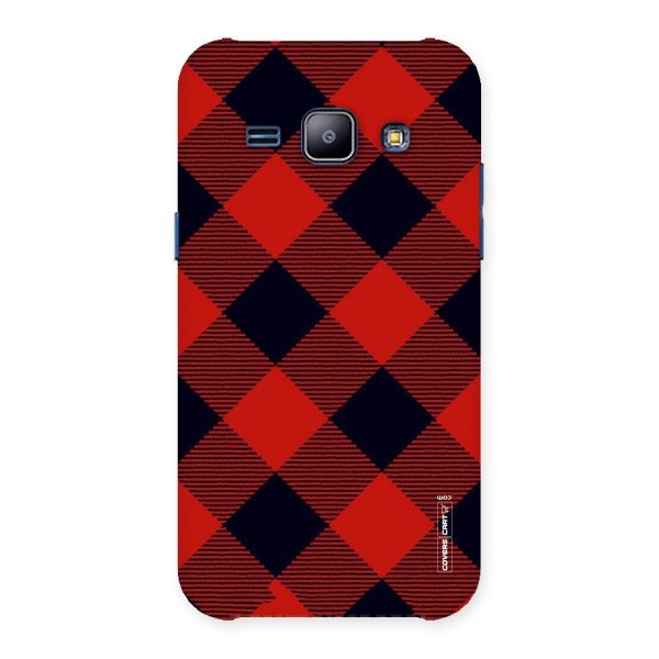 Red Diagonal Check Back Case for Galaxy J1