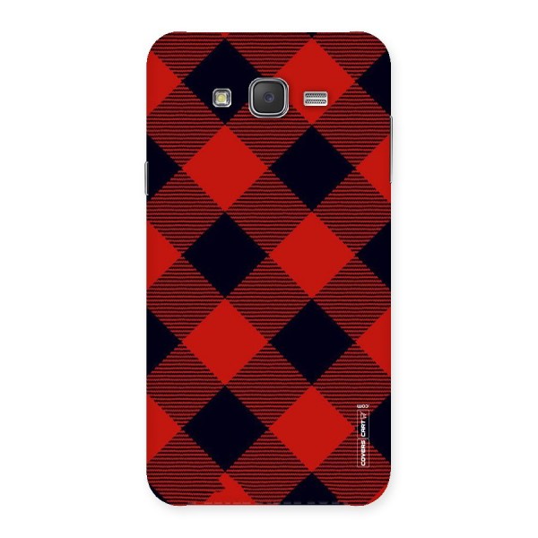 Red Diagonal Check Back Case for Galaxy J7