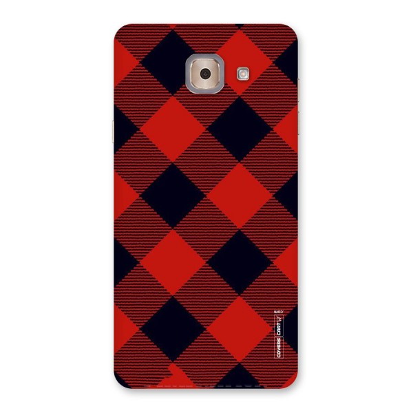 Red Diagonal Check Back Case for Galaxy J7 Max