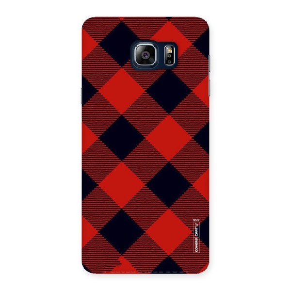 Red Diagonal Check Back Case for Galaxy Note 5