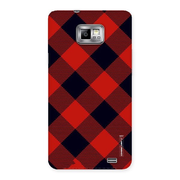Red Diagonal Check Back Case for Galaxy S2