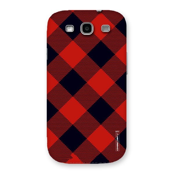 Red Diagonal Check Back Case for Galaxy S3