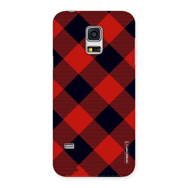 Red Diagonal Check Back Case for Galaxy S5 Mini