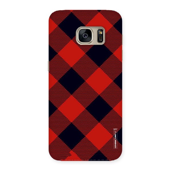 Red Diagonal Check Back Case for Galaxy S7