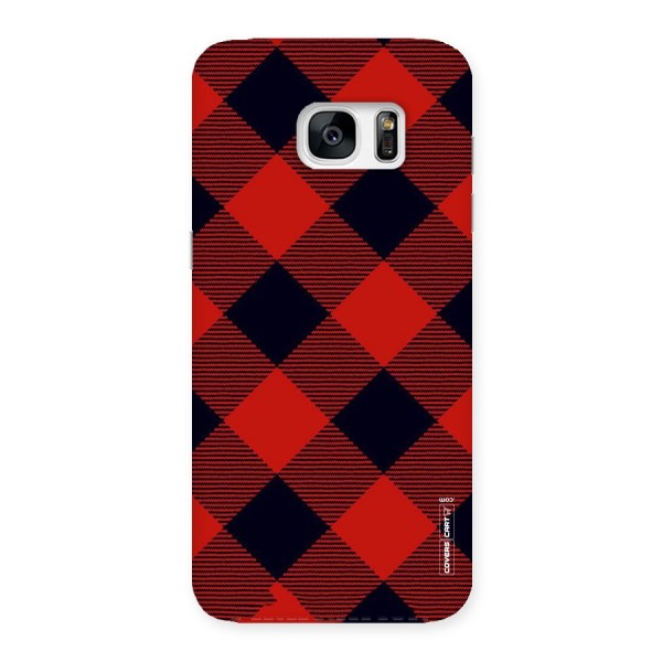 Red Diagonal Check Back Case for Galaxy S7 Edge