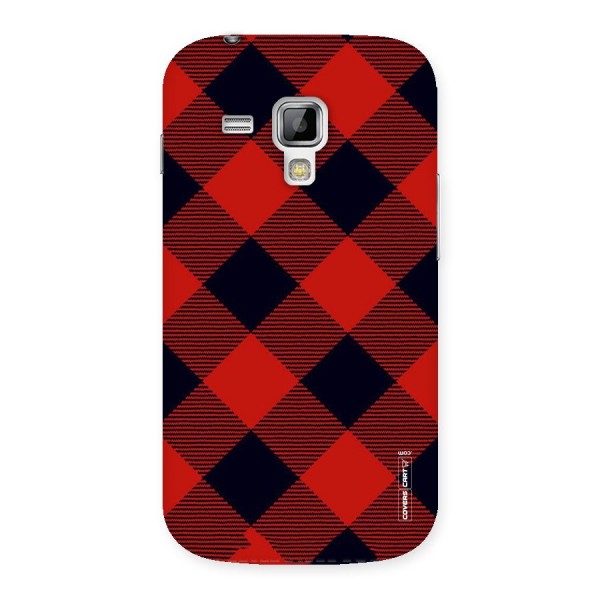 Red Diagonal Check Back Case for Galaxy S Duos
