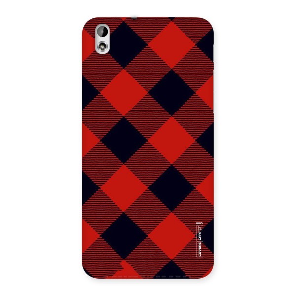 Red Diagonal Check Back Case for HTC Desire 816