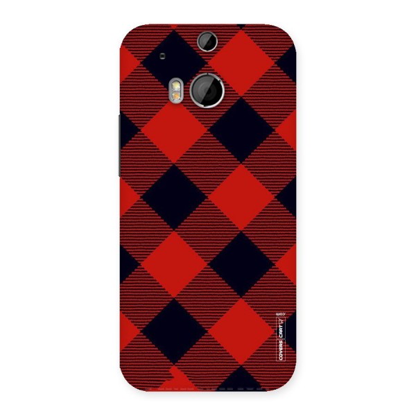 Red Diagonal Check Back Case for HTC One M8