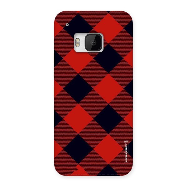 Red Diagonal Check Back Case for HTC One M9