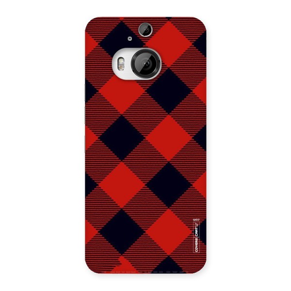 Red Diagonal Check Back Case for HTC One M9 Plus
