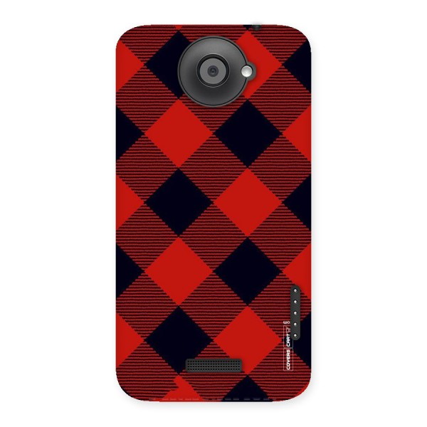 Red Diagonal Check Back Case for HTC One X