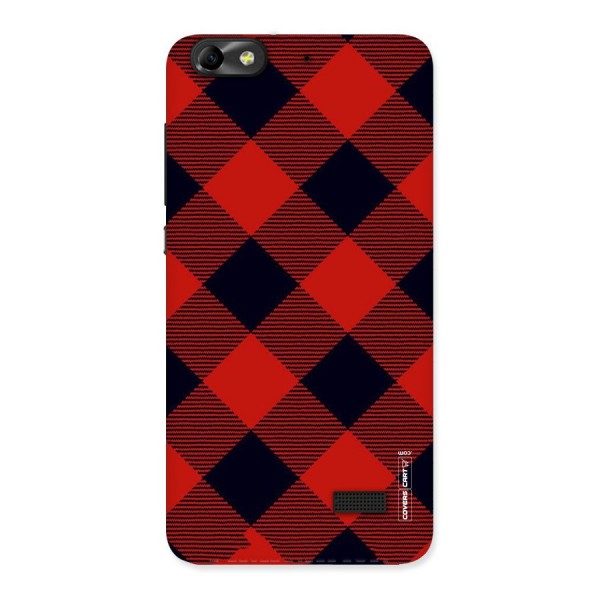 Red Diagonal Check Back Case for Honor 4C