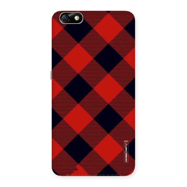 Red Diagonal Check Back Case for Honor 4X