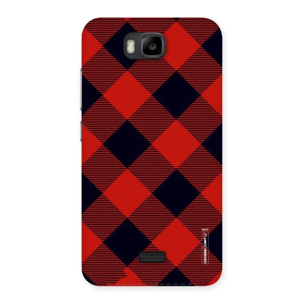 Red Diagonal Check Back Case for Honor Bee