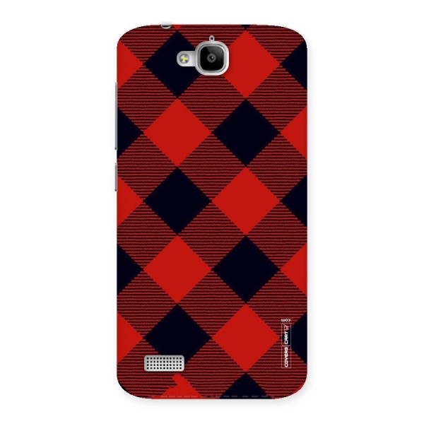 Red Diagonal Check Back Case for Honor Holly