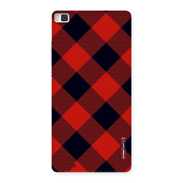 Red Diagonal Check Back Case for Huawei P8