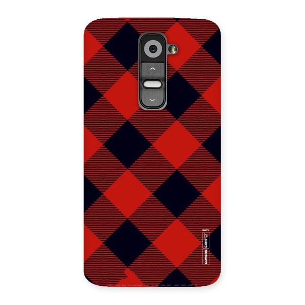 Red Diagonal Check Back Case for LG G2