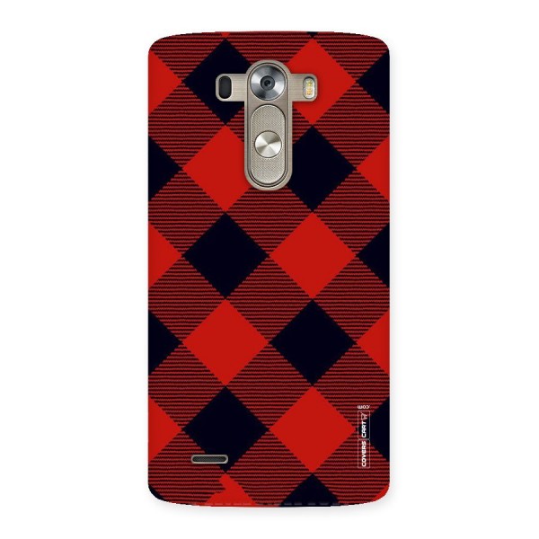 Red Diagonal Check Back Case for LG G3