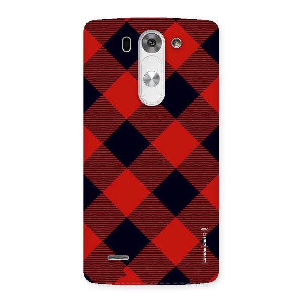 Red Diagonal Check Back Case for LG G3 Beat