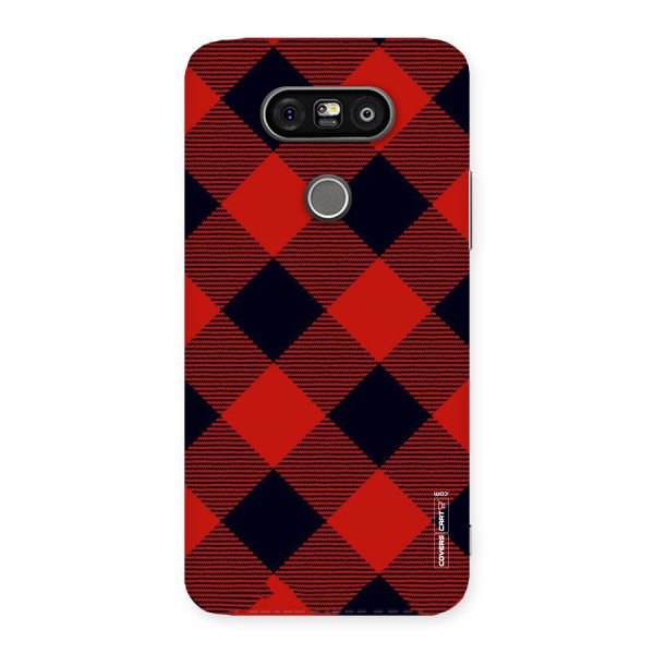 Red Diagonal Check Back Case for LG G5
