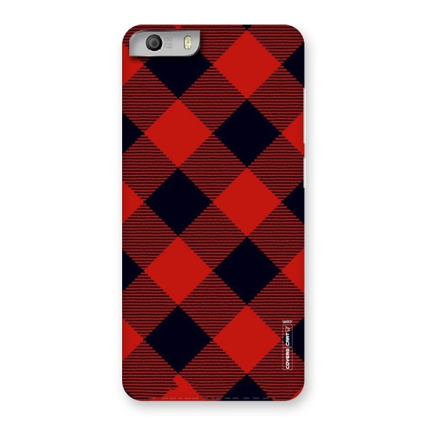 Red Diagonal Check Back Case for Micromax Canvas Knight 2
