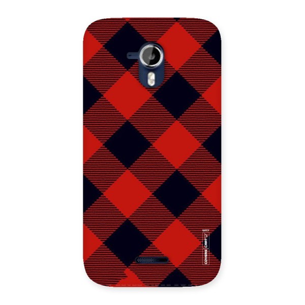 Red Diagonal Check Back Case for Micromax Canvas Magnus A117