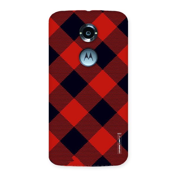 Red Diagonal Check Back Case for Moto X 2nd Gen