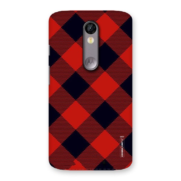 Red Diagonal Check Back Case for Moto X Force