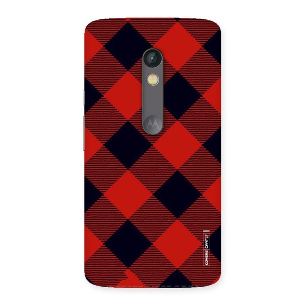 Red Diagonal Check Back Case for Moto X Play