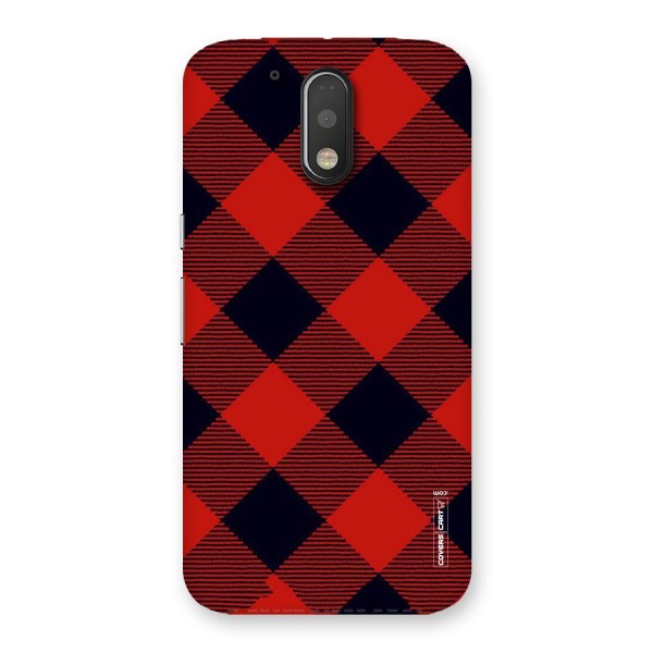 Red Diagonal Check Back Case for Motorola Moto G4